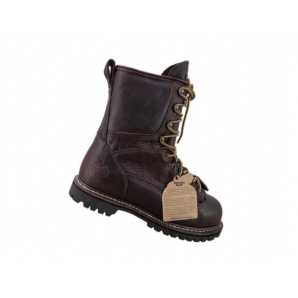 Georgia Boot Mens 8" Low Heel Logger Work Boots G103 Size 10W Waterproof